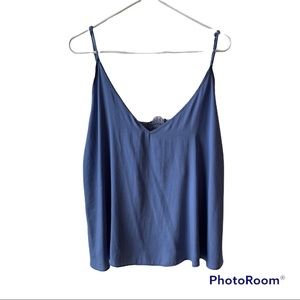 Blue Free People Tank With Lace Bandeau | size M